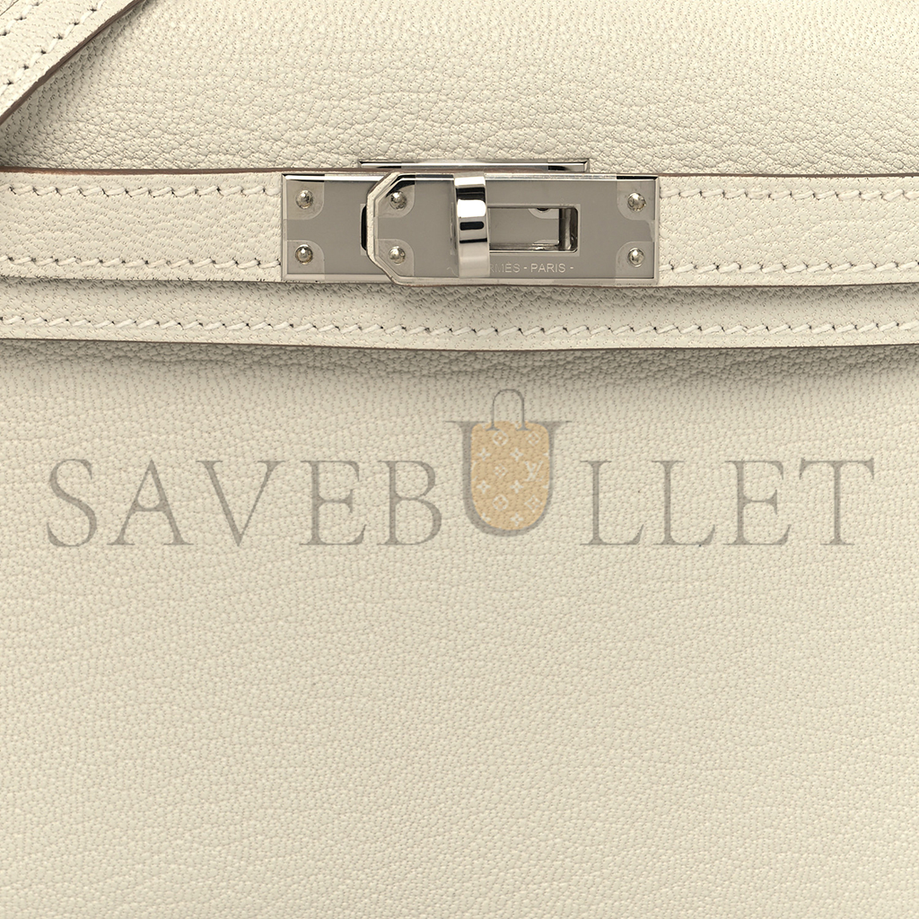 HERMÈS MASTER CHEVRE MYSORE MINI KELLY II MUSHROOM (19*12*5.5cm)